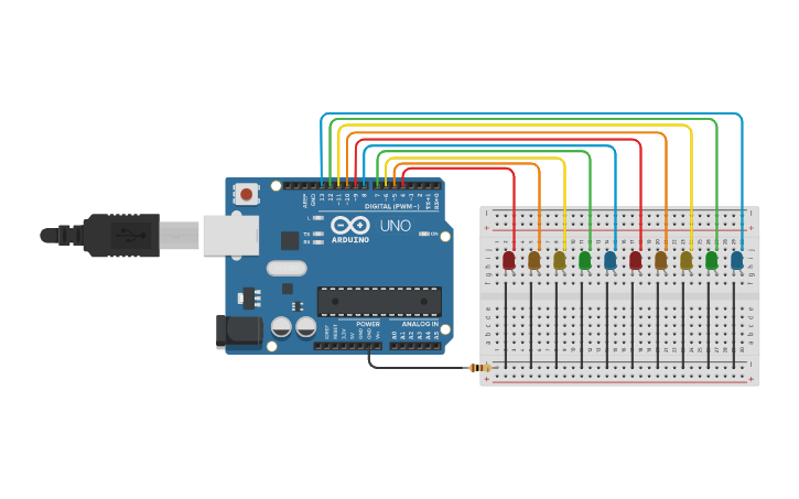 Circuit design pasko ilaw - Tinkercad