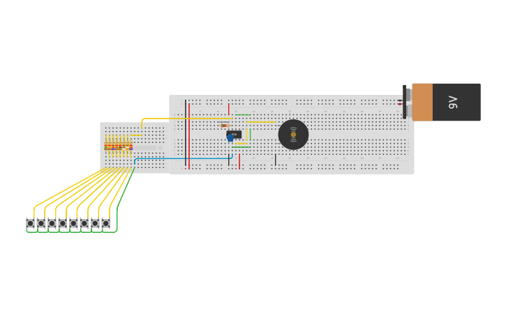 Cad Miniature Script Board Circuit design Copy of Copy of Tiny Piano - Mini breadboard | Tinkercad