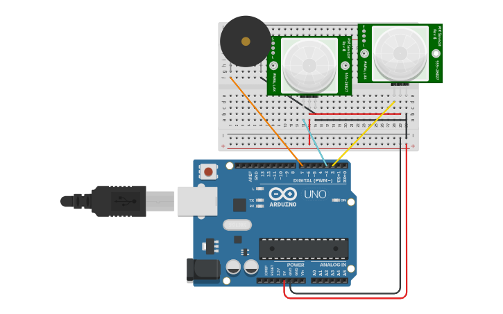 Circuit design BUZZER PIEZO + Sensores | Tinkercad