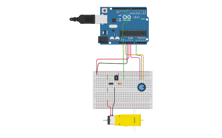 Circuit design DC motor to Arduino with potentiometer speed control ...