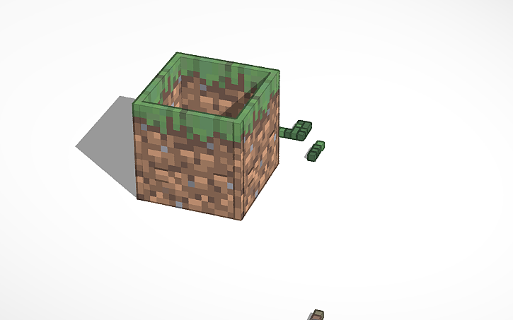 3d Design Minecraft Grass Block Tinkercad 0968