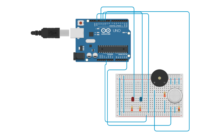 Circuit design Sensor MQ-2 (A021017) - Tinkercad