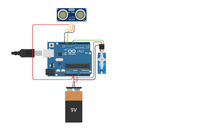 Circuit design Arduino with servo - Tinkercad