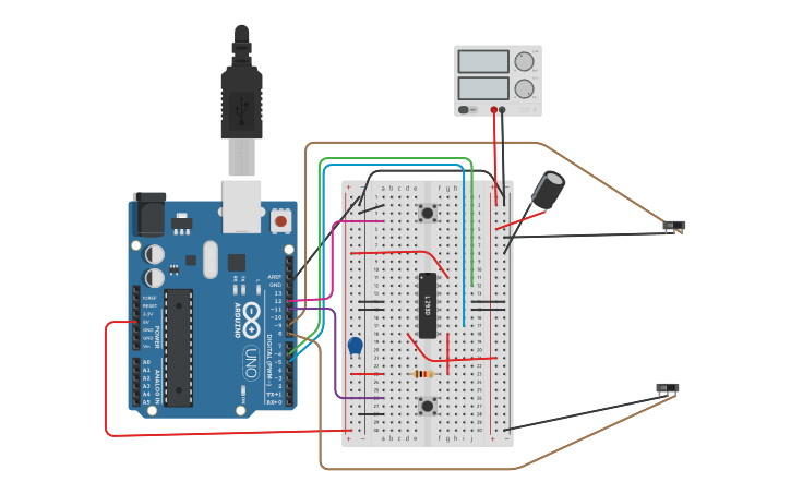 Circuit design Limit Switch and Encoder Simulation - Tinkercad