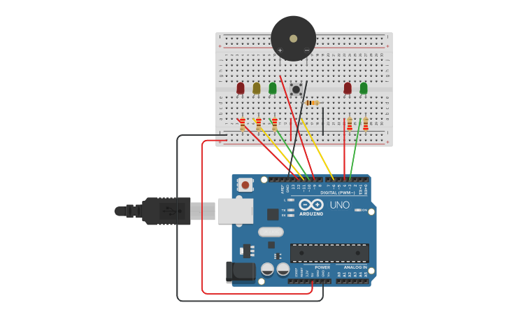 Circuit design SEMAFORO HARRY POTTER - Tinkercad