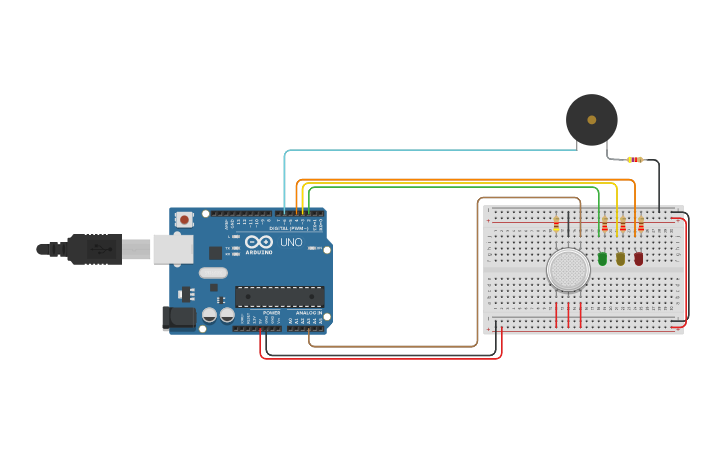 Circuit design 1611077_Smoke Alarm - Tinkercad