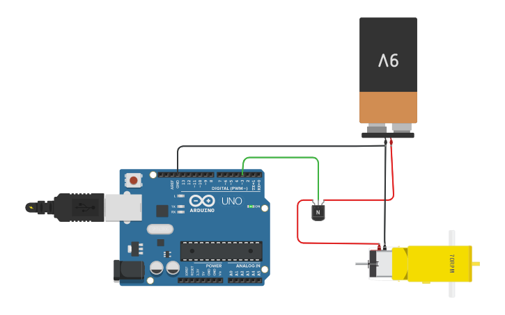 Circuit design Copy of Arduino NPN Transistor DC Motor - Tinkercad