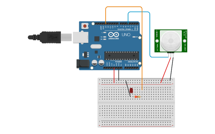 Circuit design LED Control using IR Sensor | Tinkercad