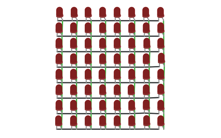 Circuit design 8x8 LED Matrix - Tinkercad