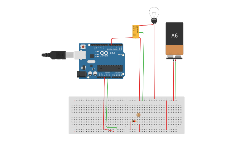 Circuit design LDR Interfacing - Tinkercad
