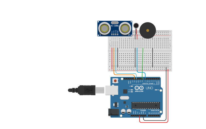 Circuit design Smart Walking Stick for the Blind 19302B0017 - Tinkercad