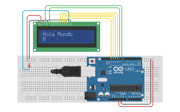 Circuit design LCD - Tinkercad
