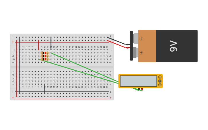 Circuit design Práctica 1, circuitos serie y paralelos - Tinkercad