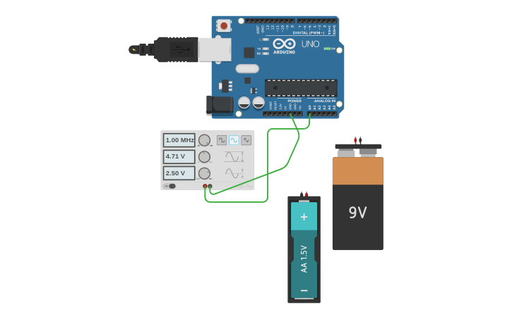 Circuit design Voltmeter Arduino - Tinkercad
