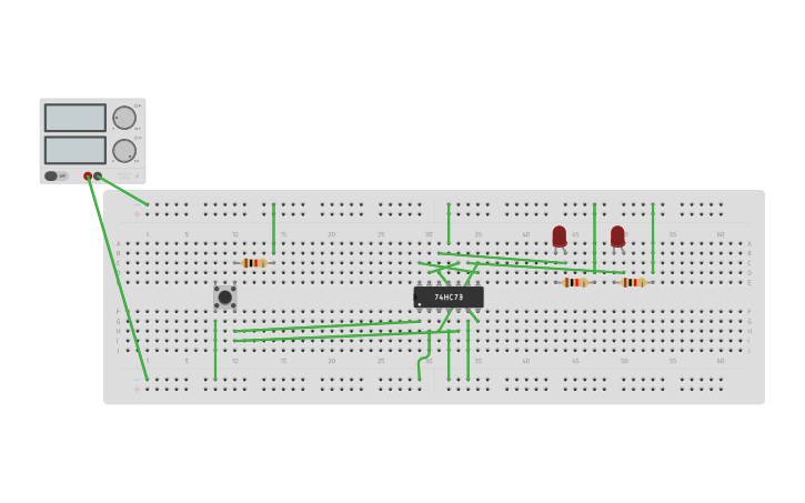 Circuit design DUAL JK FLIP FLOP - Tinkercad