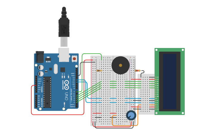Circuit design Morse Code Transmitter - Tinkercad
