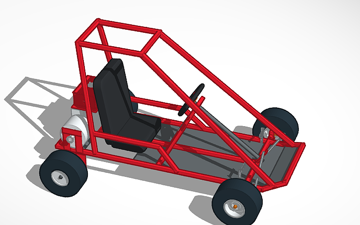 3D design Electric go kart (no suspension) - Tinkercad