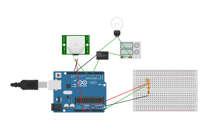 Circuit design Smart Lighting - Tinkercad