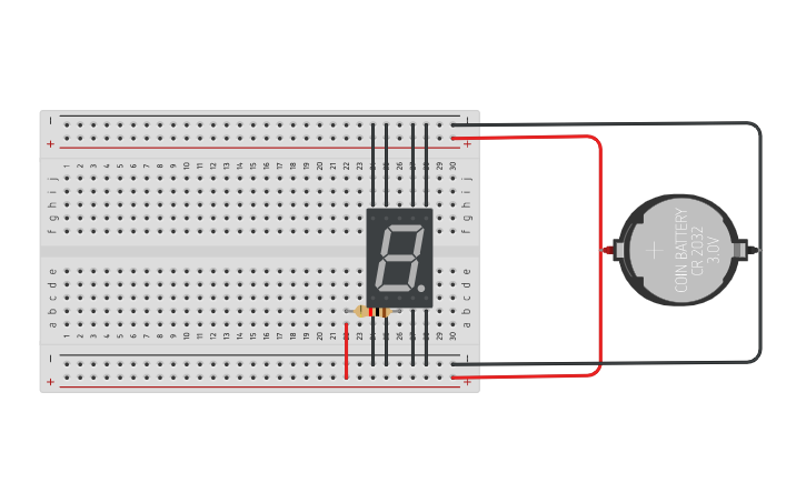 Circuit design 7 Segment Display - Tinkercad