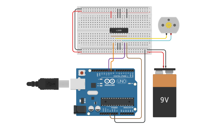 Circuit design Actuators Lab,Exercise 5 - PWM Motor Drive - Tinkercad