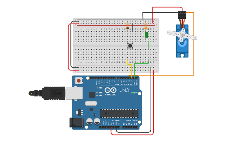 Circuit design Servo Control | Tinkercad