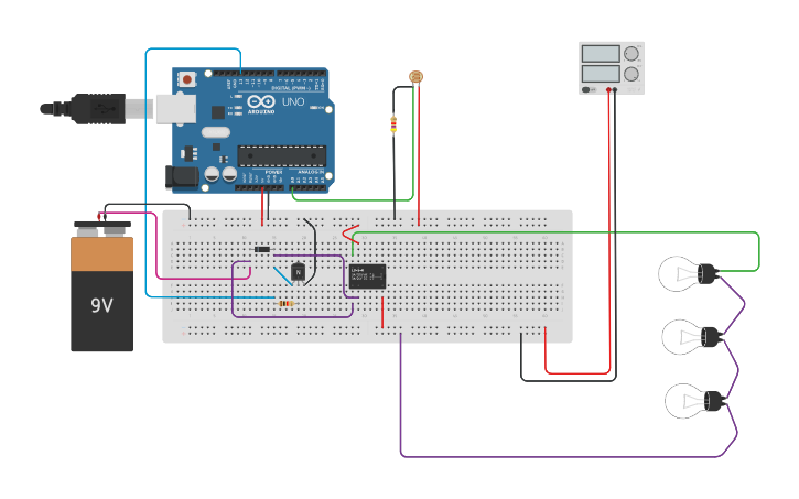 Circuit design Light Sensor Project - Tinkercad