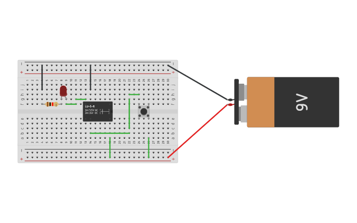 Circuit design Switch with a Relay - Tinkercad