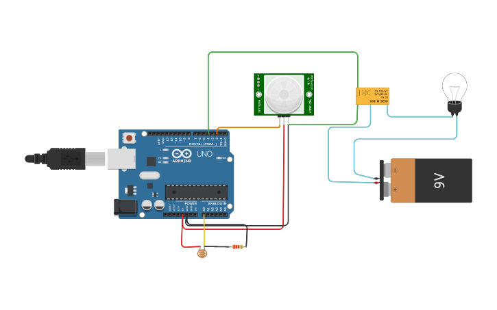 Circuit design smart lighting | Tinkercad