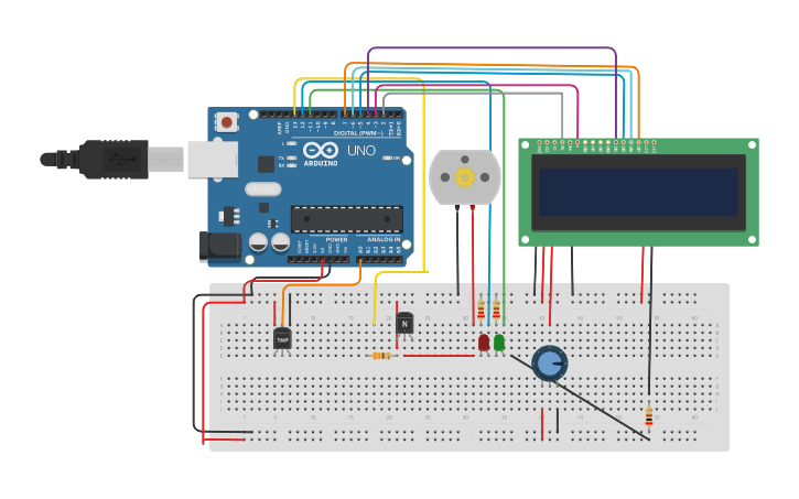 Circuit design Automatic plant watering system | Tinkercad