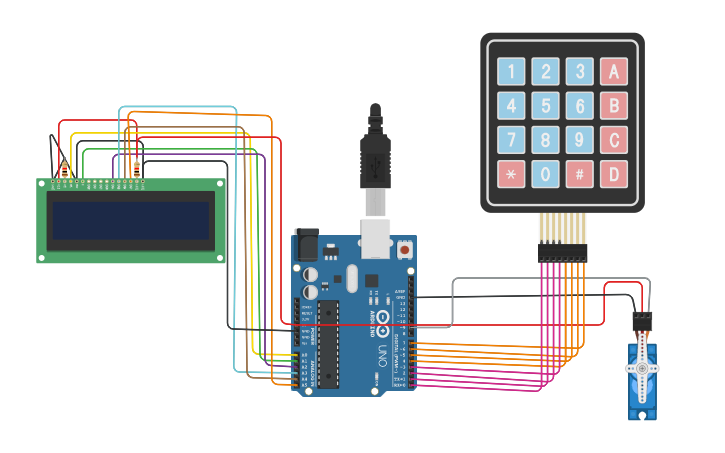 Circuit design door lock system - Tinkercad