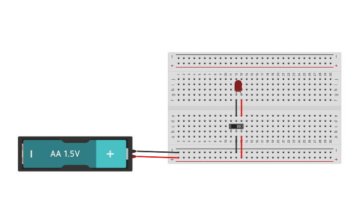 Circuit design LED with slideswitch | Tinkercad