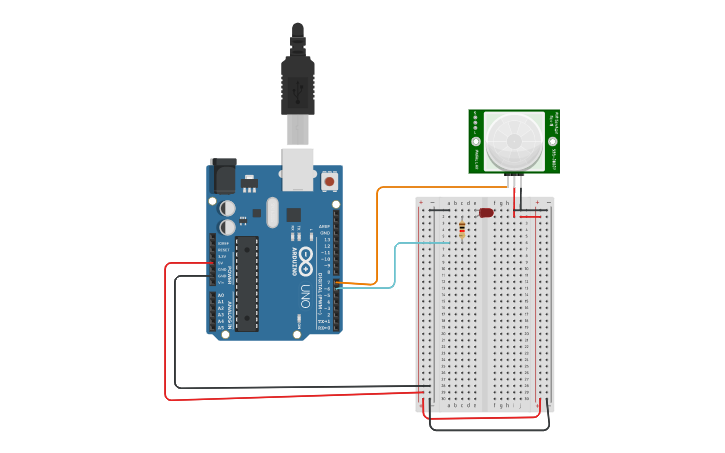Circuit design PIR센서 | Tinkercad