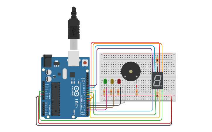Circuit design TRAFFIC LIGHT GROUP 1 ( STEM - 14) - Tinkercad