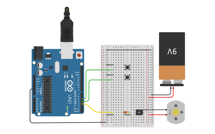 Blinder Arduino Circuit design Q2 Blinder | Tinkercad
