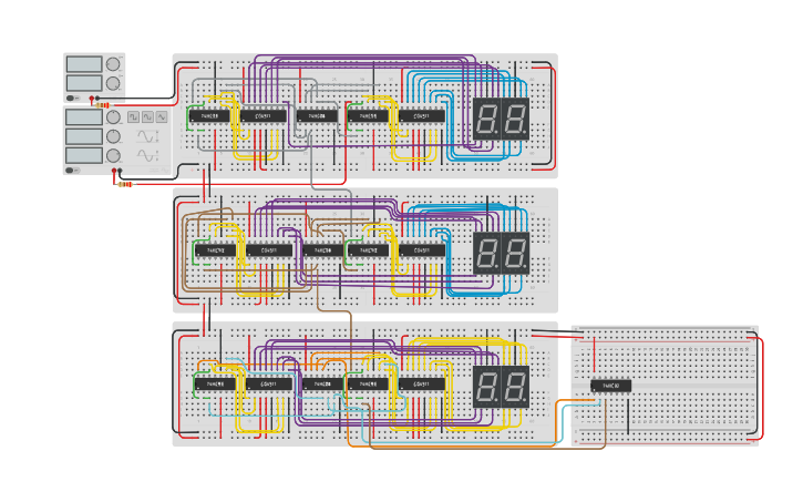 Circuit Design 24h Clock Using 7493 And 7 Segment Display Tinkercad 4696