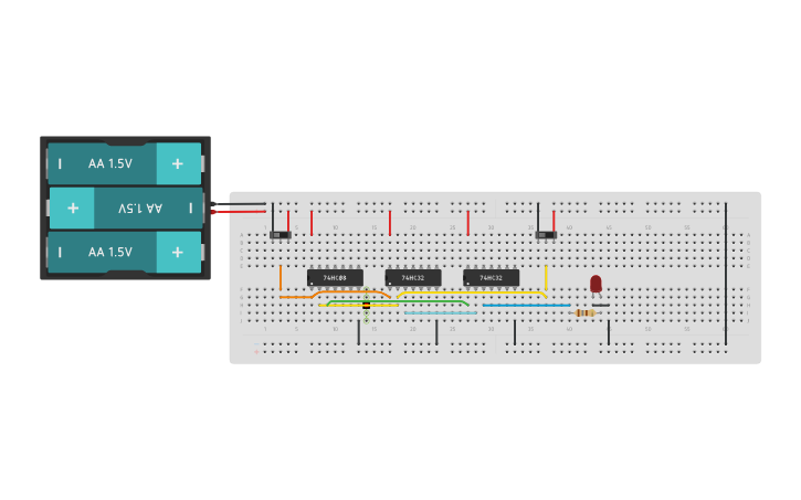 Circuit design AND Gate, OR Gate, OR Gate to OR Gate - Tinkercad