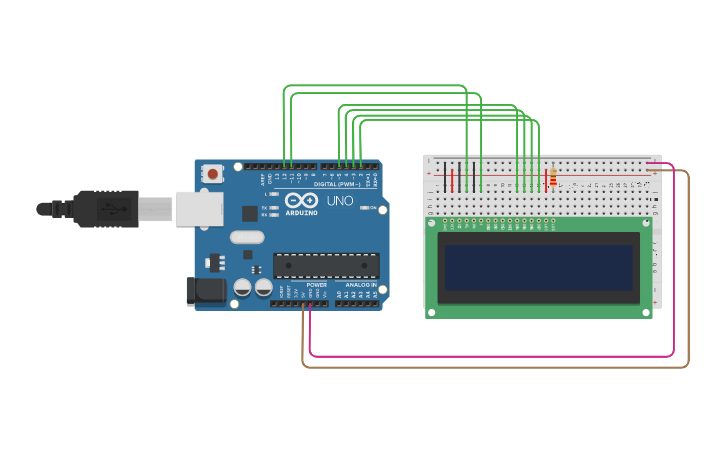 Circuit design LCD - Tinkercad