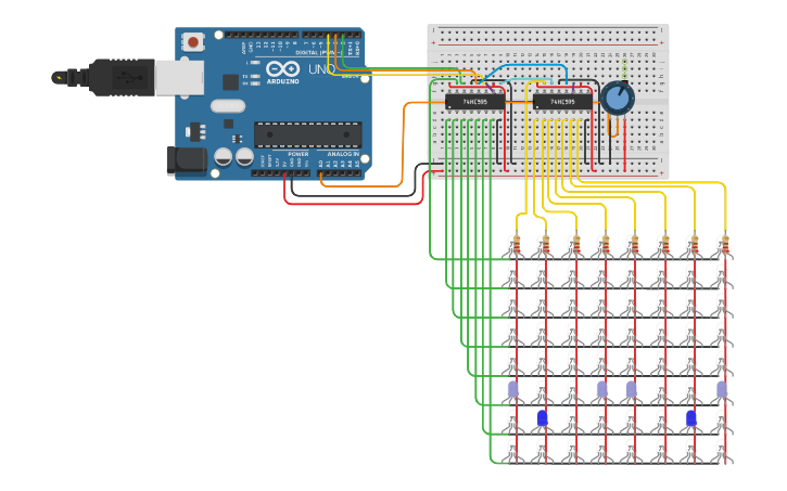Circuit design MATRIX 8x8 - Tinkercad