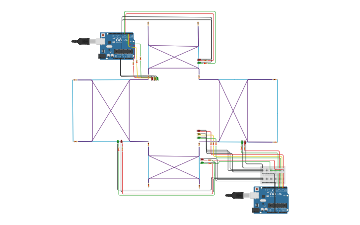 Circuit design Sample Traffic Light - Tinkercad image.