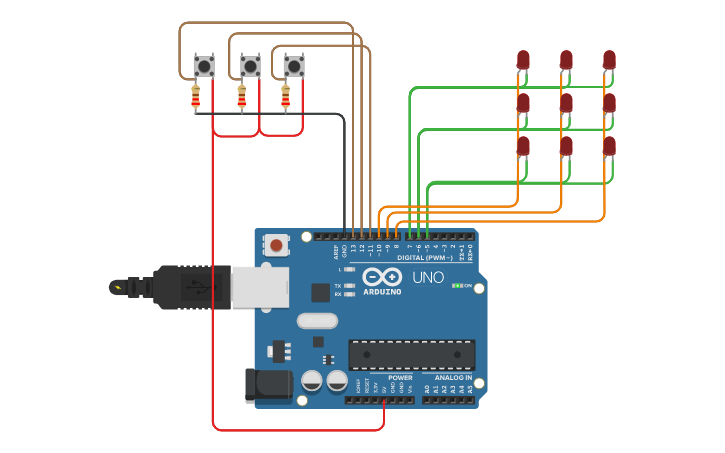 Circuit design 3*3 - Tinkercad