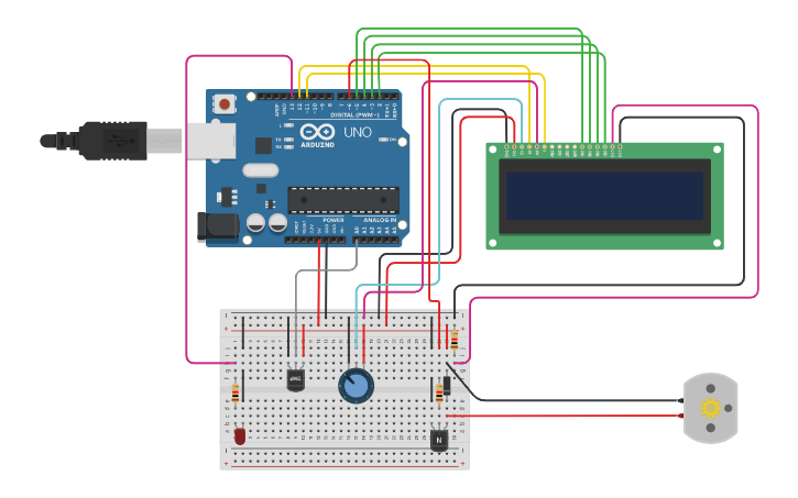 Circuit design Automatic Room Temperature Control System - Tinkercad