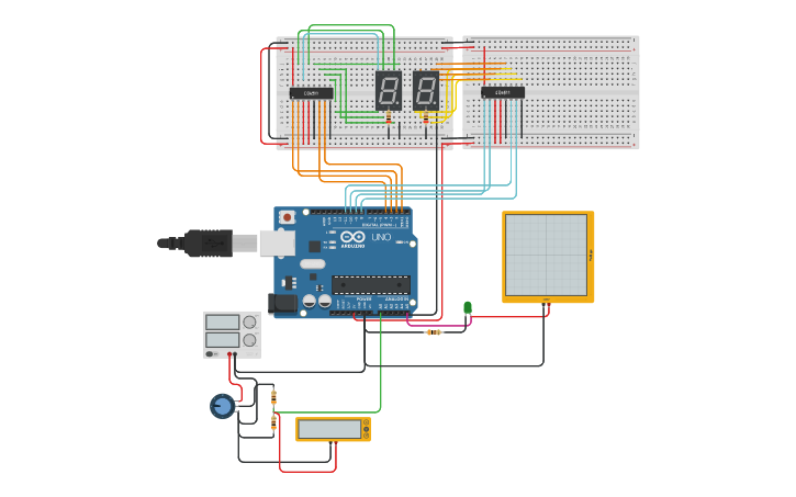 Circuit Design Two 7 Segment Display Tinkercad 2760