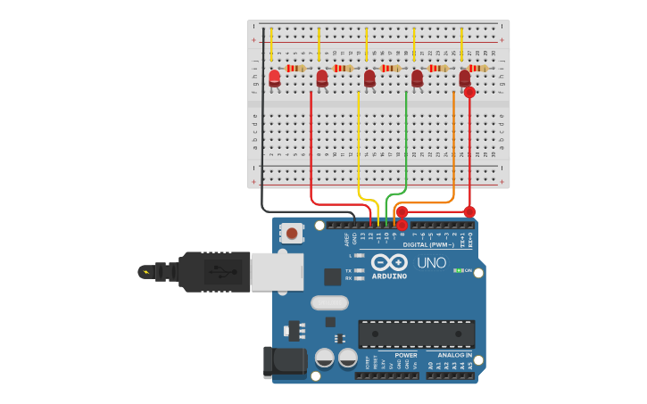 Circuit design Arduino Auto Fantastico - Tinkercad