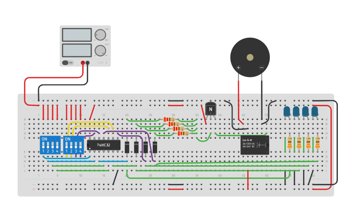 Circuit design alarma - Tinkercad