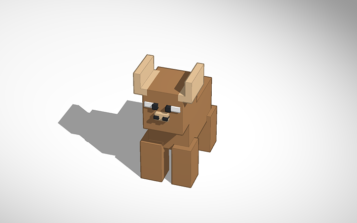 3D design Minecraft Bull | Tinkercad