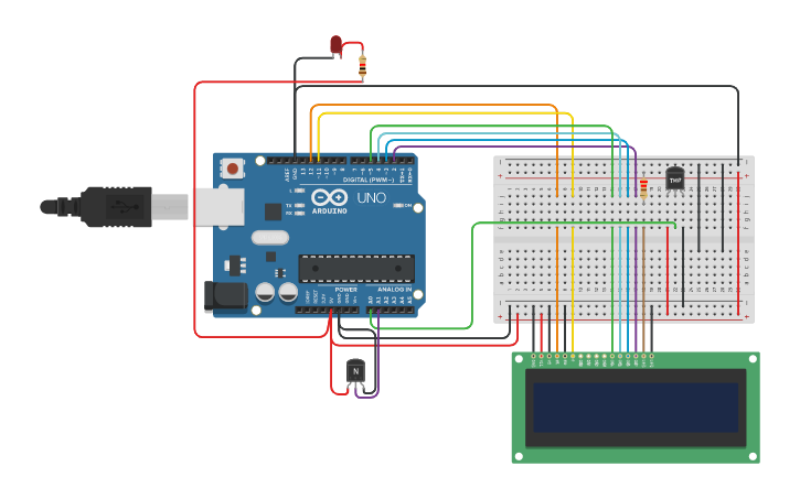 Circuit design temperatura - Tinkercad