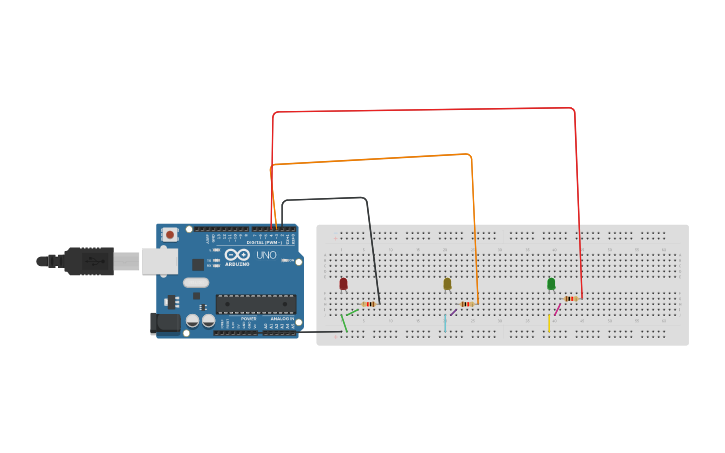 Circuit design jose vasquez circuito semaforo | Tinkercad