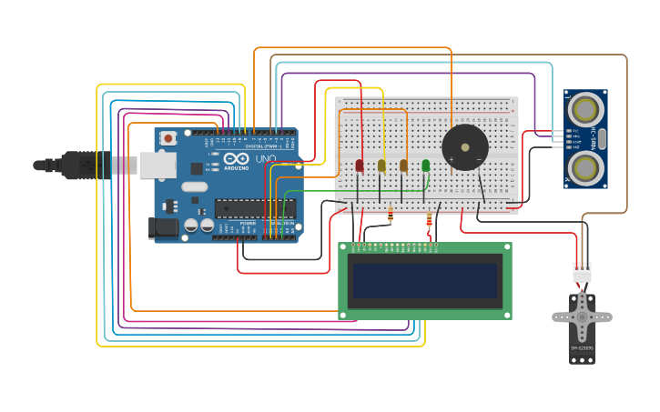 Circuit design Copy of Water Level Monitoring System - Tinkercad