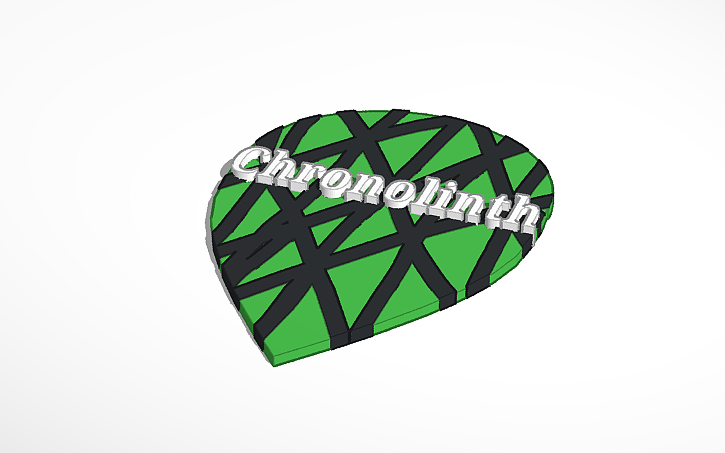 3D design 3d printable guitar pick Tinkercad