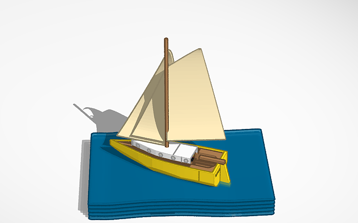 3D design Buttercup a gaff rigged cutter - Tinkercad
